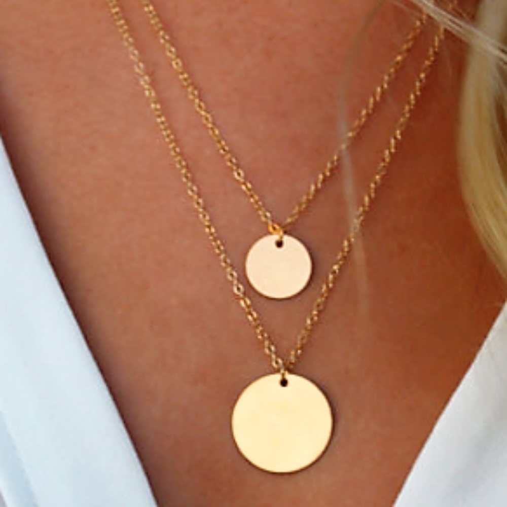 Disc Layered Gold Filled Necklace